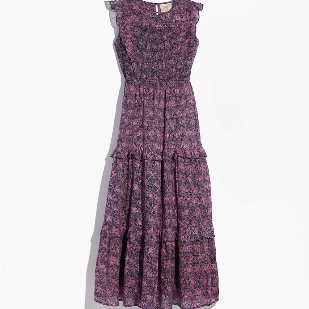 Banjanan Iris dress in petal power blue print